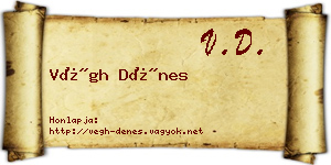 Végh Dénes névjegykártya