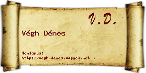 Végh Dénes névjegykártya